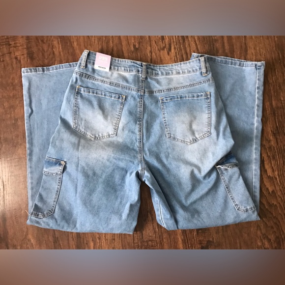 NWT Wax Jean Collection Women's Blue Cargo Jeans 13/31 - Picture 5 of 7